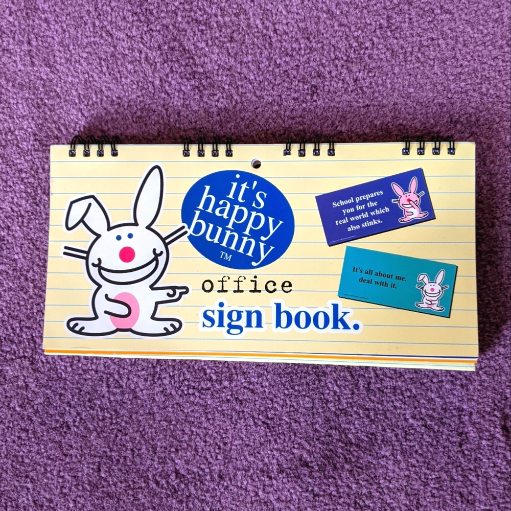 Y2k Happy Bunny Jim Benton desktop office sign book sarcastic funny quotes